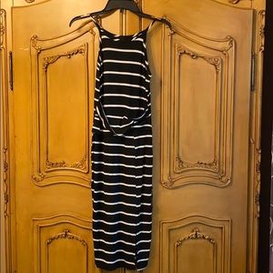 High neck midi dress